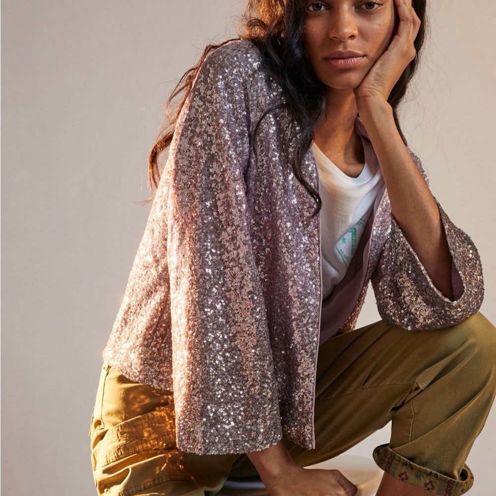 Anthropologie Zaya Sequined Kimono Jacket nwt